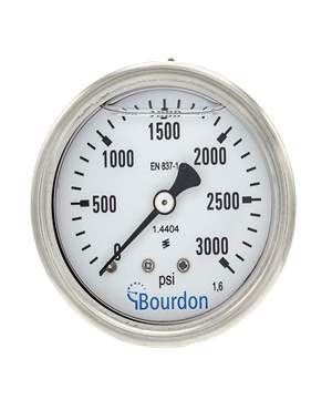 Bourdon MEX2 - MEX3 - MEM3 Industrial Pressure Gauge